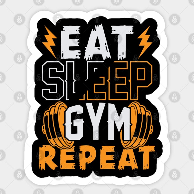 Eat Sleep Repeat Gym Art Sticker by Otaku Vibes